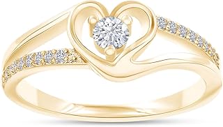 SAVEARTH Heart Moissanite Promise Ring