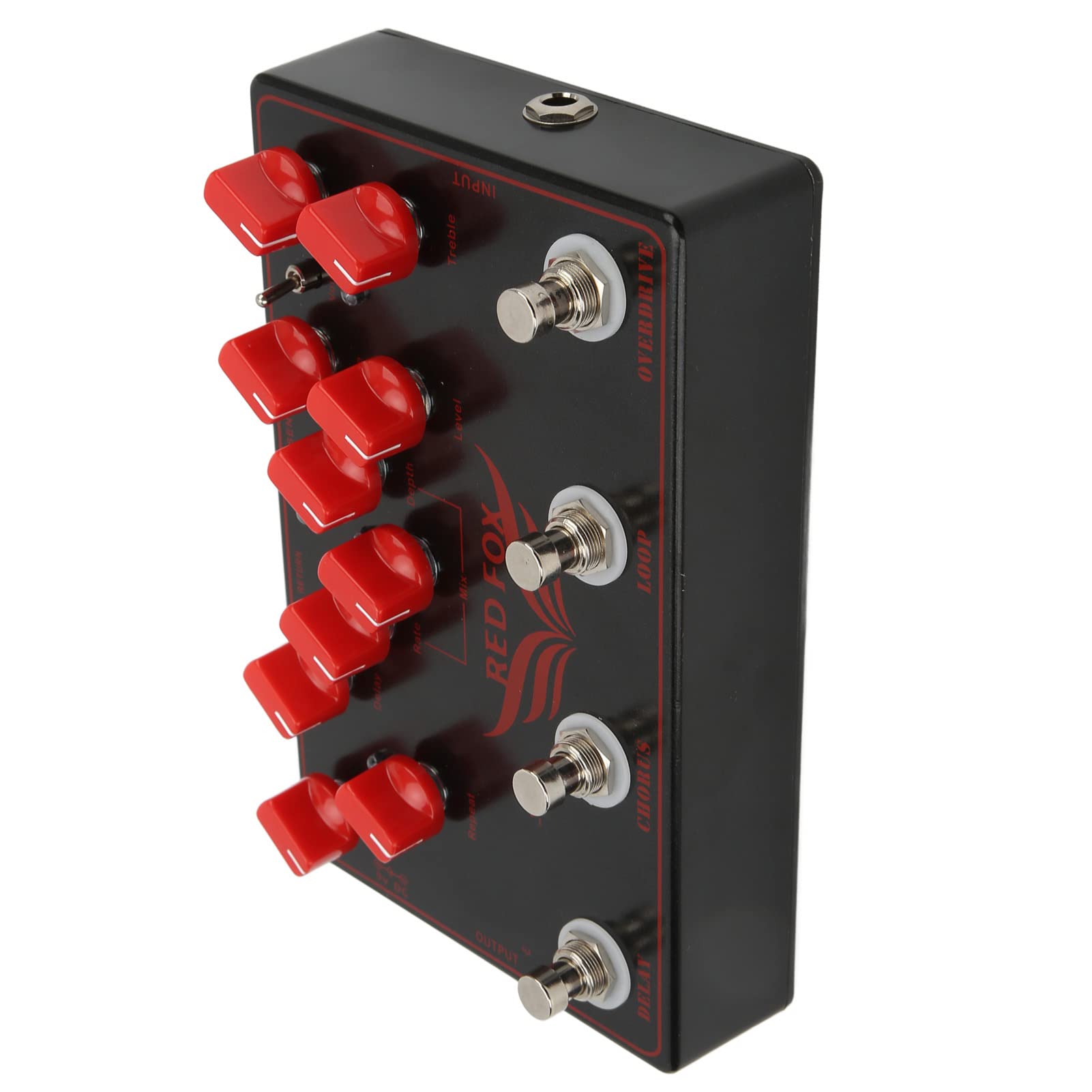 Domary Sintetizzatore Pedale per Chitarra Multieffetto Delay Chorus Loop Overdrive 4 in 1 con Jack Send Return per Effetti Chitarra Elettrica