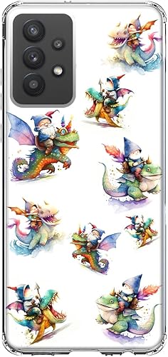 Mundaze - Case for Samsung Galaxy A32 Slim Hybrid Shockproof Hard Shell Soft TPU Heavy Duty Protective Phone Cover - Cute Fairy Cartoon Gnomes