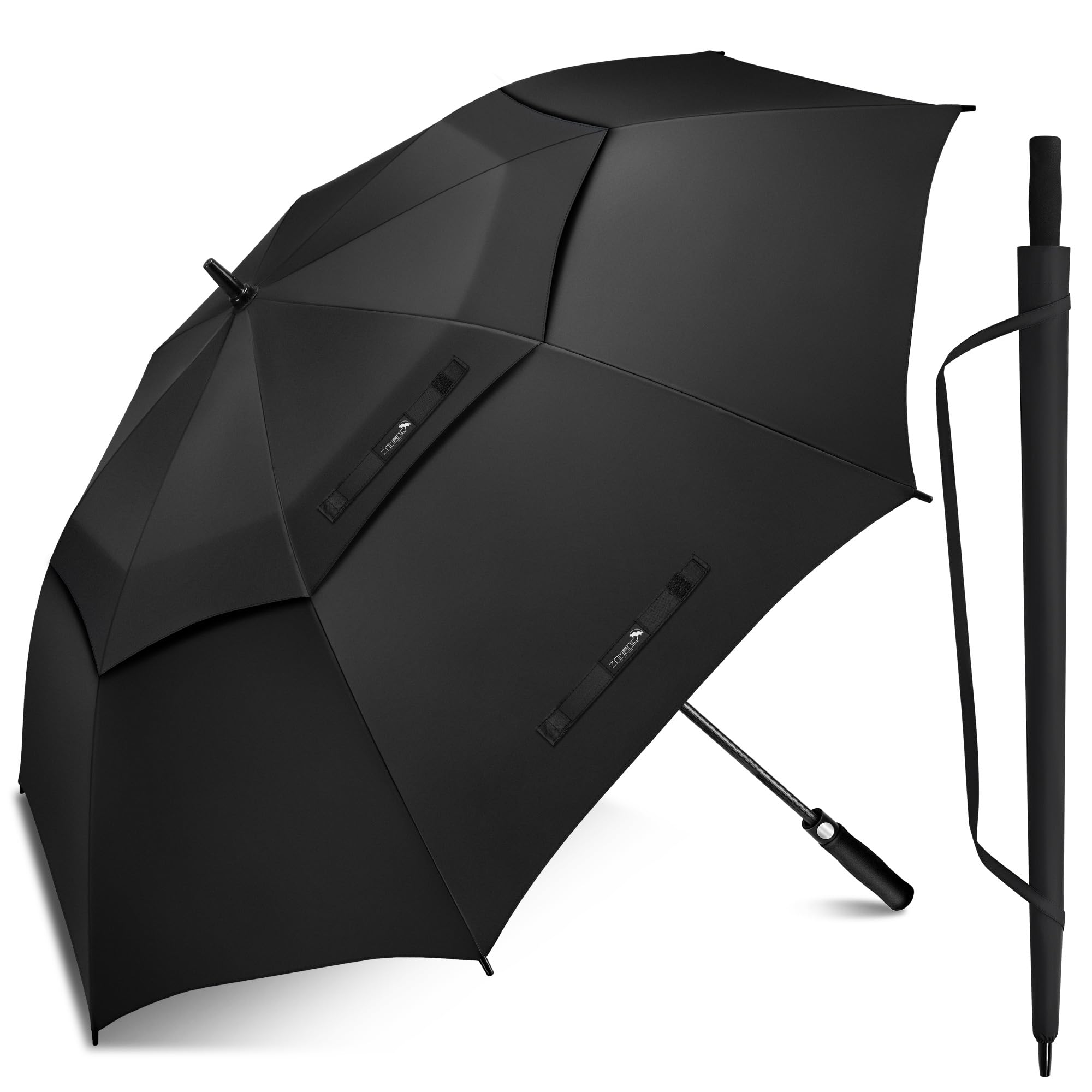 ZOMAKE Parapluie De Golf 62/68 Inch - XL/XXL Parapluie Golf Grande Taille Tempete Résistant,Extra Large vent Umbrella Golf Double Canopée Pour Homme Femme