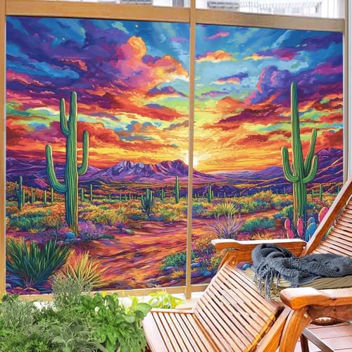 Vinilo Decorativo Privacidad Abstract Cactus 31.5x47.2 pulg x2 miniatura 4