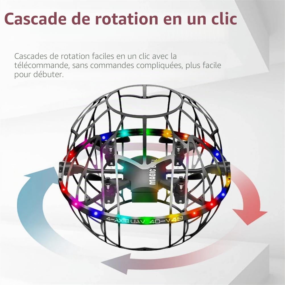 Drone rc pour compétition de Football, WiFi FPV, Maintien de la Pression d'air, hélicoptère à Induction Infrarouge, Ballon Volant rc, Jouets, Cadeaux,Noir,Triple Battery