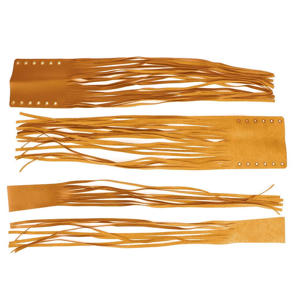 Frangia con nappe per leva moto, Decorazione con frange e nappe per leva moto, Impugnature universali Copertura avvolgente con frange e nappe Streamer per leva frizione freno moto (Cachi)