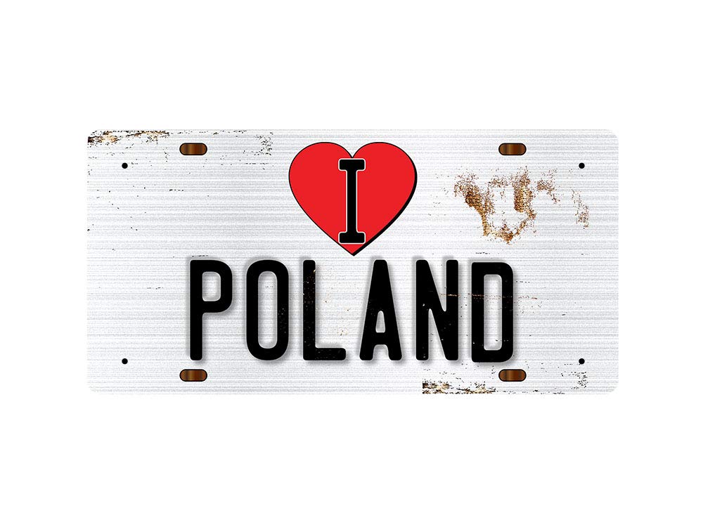 McMug - I Love Poland - Metal Sign, Decorative Sign, 200mm x 100mm