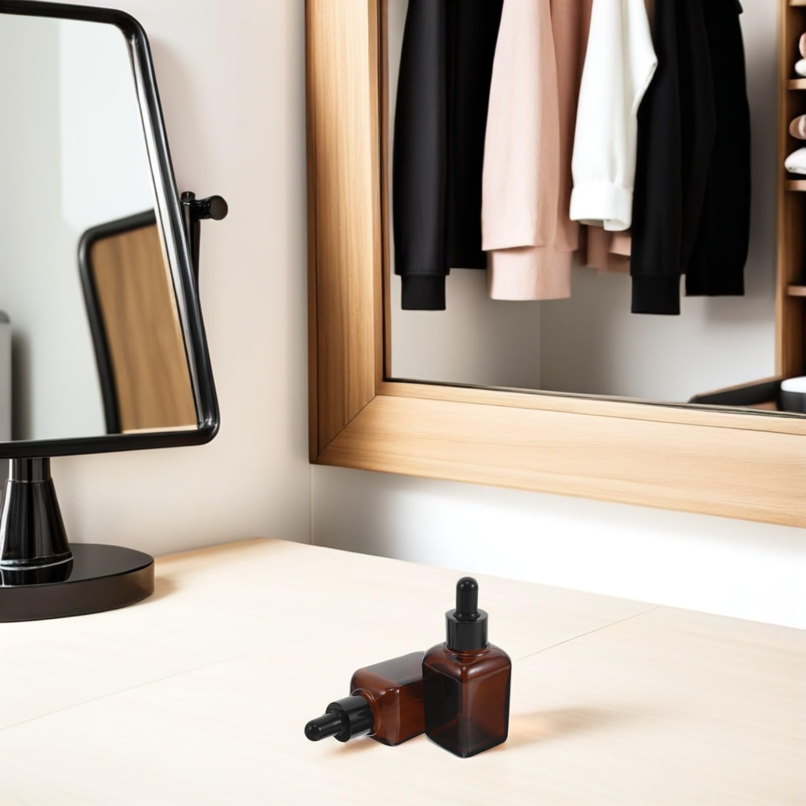 Tofficu Flaconi Contagocce in Vetro 30ml Quadrati, 20 Pezzi | Pipetta a Punta Fine, Formato 1oz, per Siero Cosmetici, Uso Professionale o Domestico