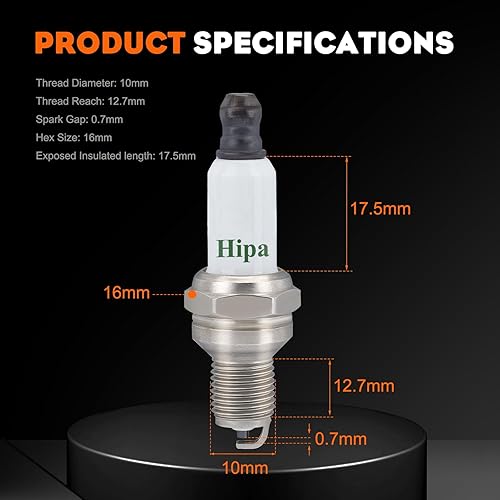 Miniatura 7 de Hipa 794-00082 Bujía para Champion RDZ4H Troy-Bilt 794 00082 794-00043 753-05784 Ryobi MTD 4 ciclos WeedEater (4 unidades)