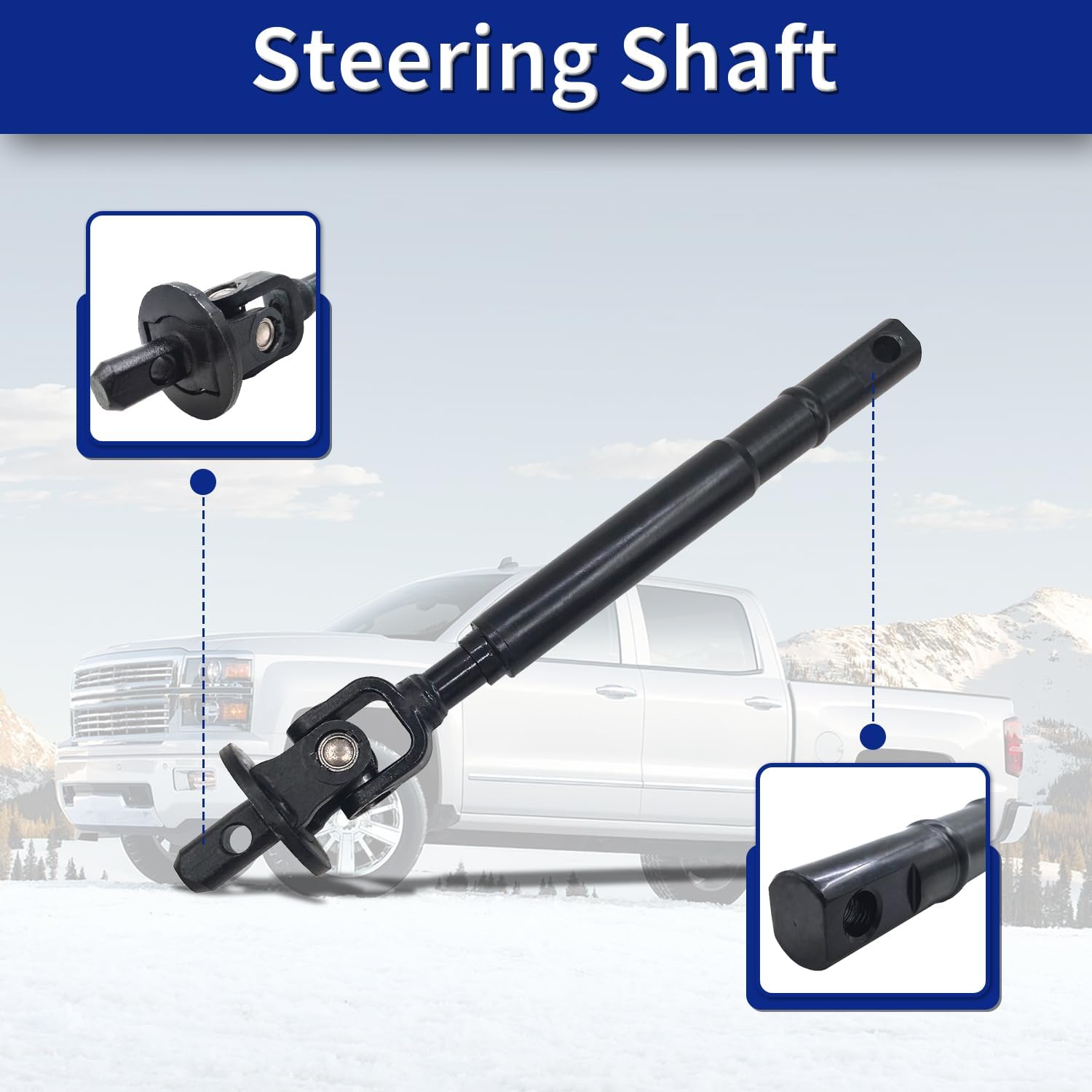 Steering Shaft, Replacement for Steering Intermediate Shaft Columns Compatible with 2001-2010 Chevrolet Silverado, 2001-2010 GMC Sierra - 425-183