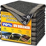 JOJOLEE 70% Sun Shade Cloth, 10x20FT Shade Net Mesh Tarp with Grommets, Black Sunblock Cover for Outdoor Patio Plants, Pergola, Greenhouse, Chicken Coop, Backyard, Balcony