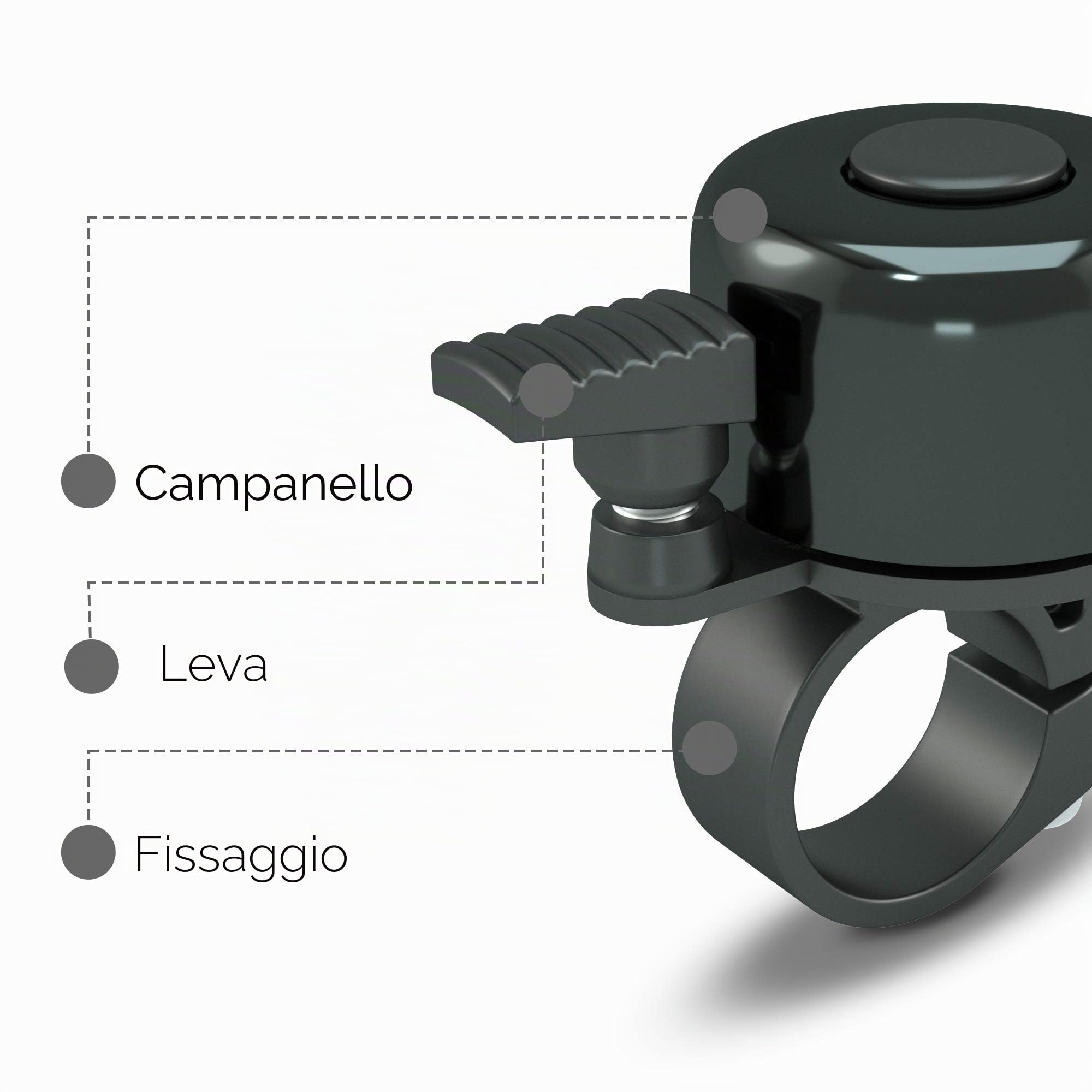 Campanello per bicicletta Mountain Bike in acciaio inox robusto con cacciavite