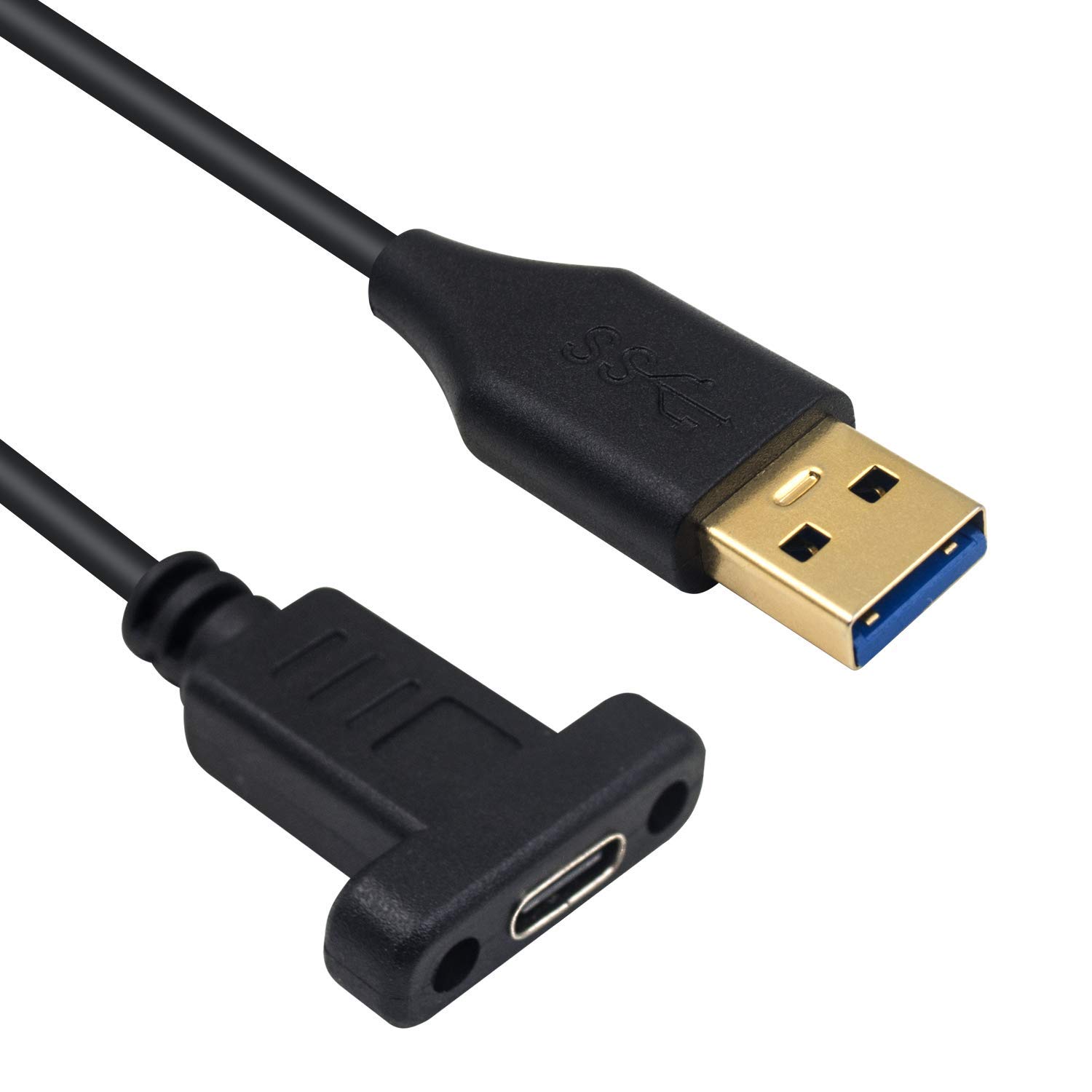 AOUZOVLI 7 Unidades USB C Hembra Panel Montaje USB C Hembra USB Hembra 3a Carga Rápida USB C Hembra Montaje Adecuado Para Grabadora De Coche Y Electrodomésticos Sin Terminales Tipo C Hembra
