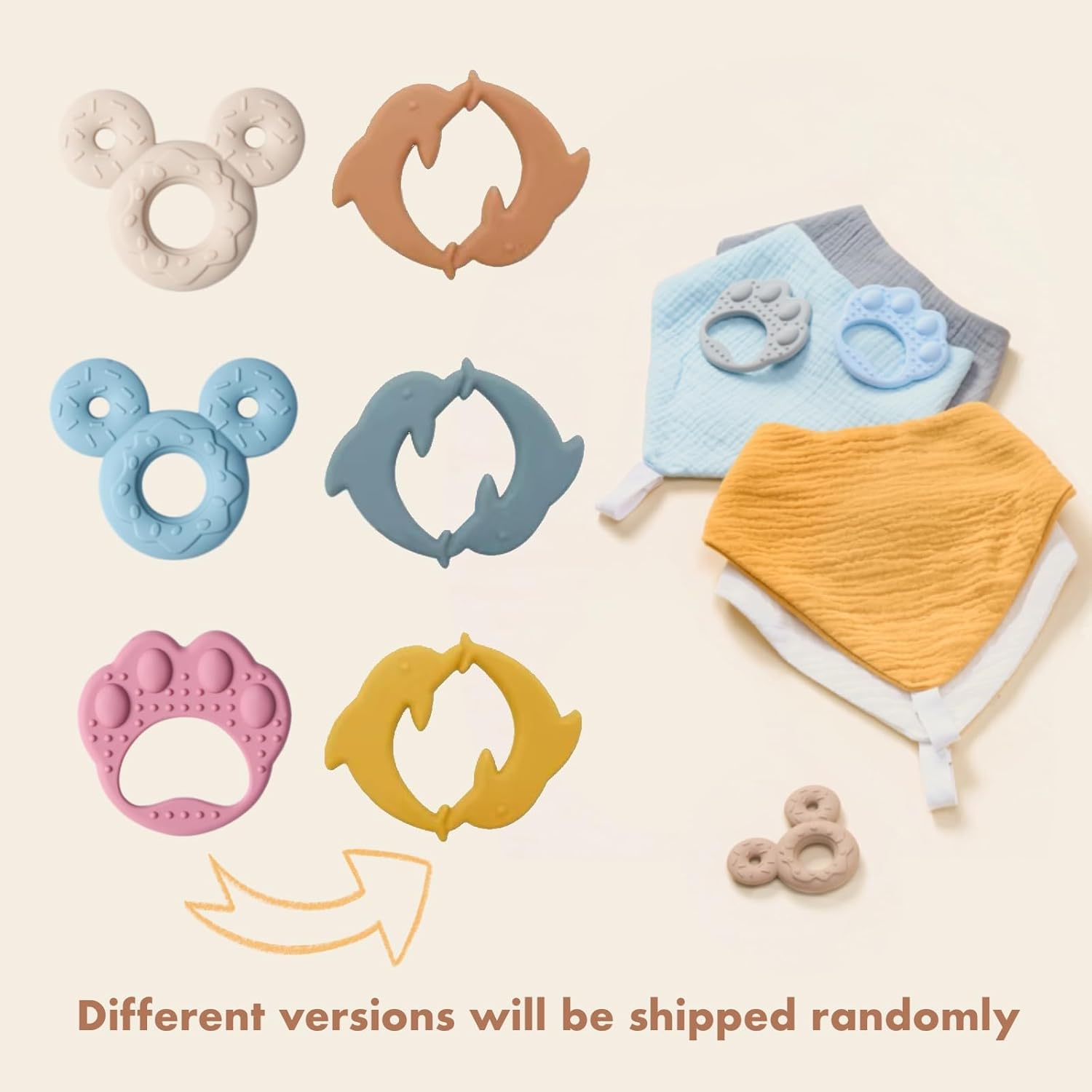 Baby Bandana Drool Bibs 6-pack - 100% Cotton Baby Bibs with Teether for Teething - Image 2