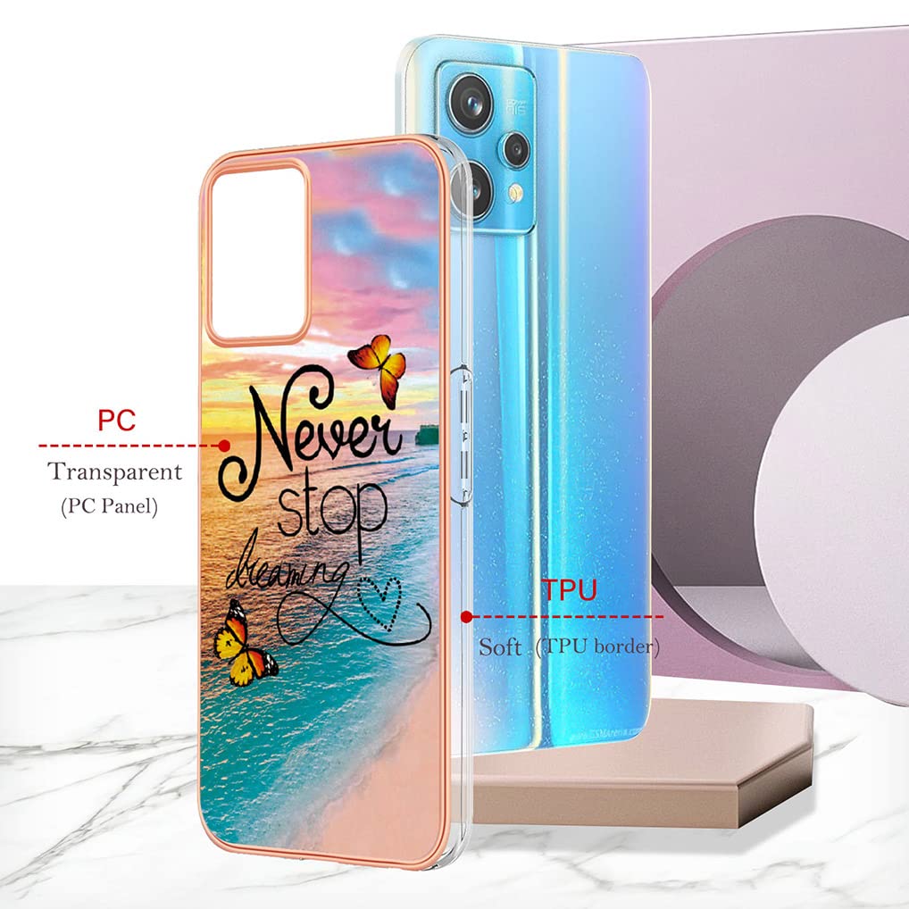 SEAHAI Cover Per Realme 9 5G / 9 Pro 5G / OnePlus Nord CE 2 Lite 5G - Custodia Sottile Effetto Marmo Glitter In TPU - Antiurto E Morbida Al Tattoo - Rosa Viola