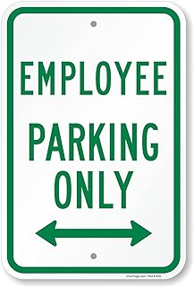 SmartSign Basics 18 x 12 inch “Employee Parking Only†Metal Sign with Bidirectional Arrow, 120 mil Aluminum Composite (ACM), Engineer Grade Reflective Material, Green and White