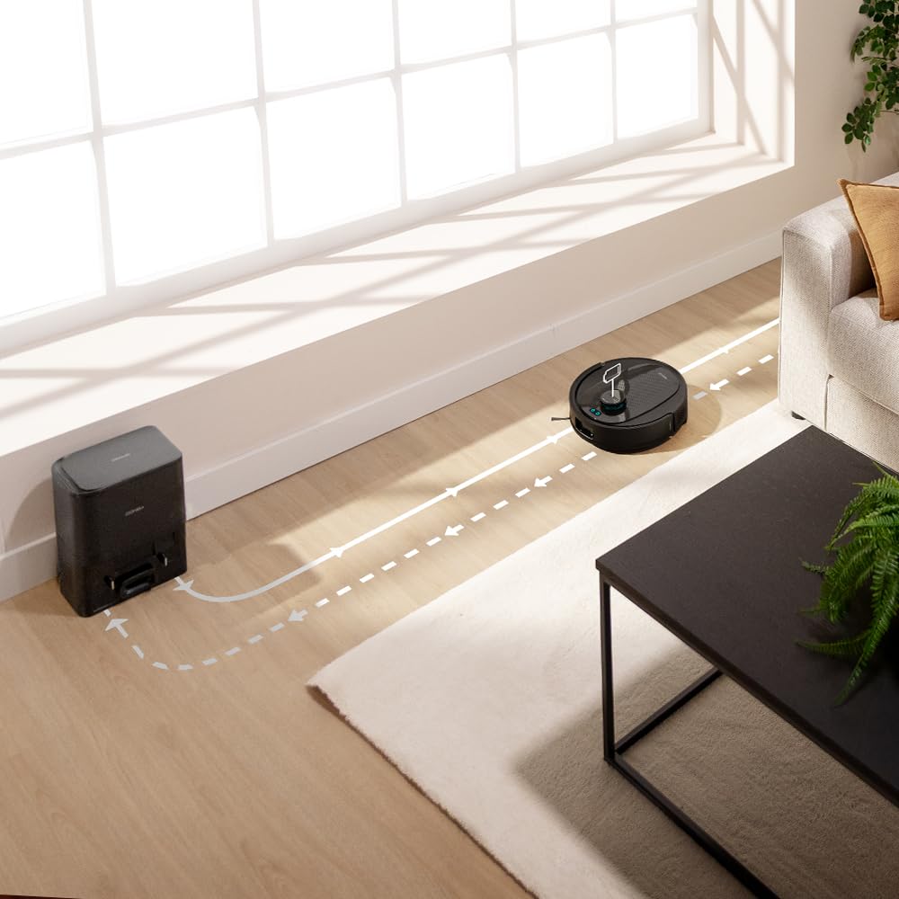 Cecotec Robot Aspirateur et Laveur de Sols avec Base d'Auto-vidage et IA Conga Y80 X-Treme. Navigation Laser et Intelligence Artificielle, 13000Pa, Base de 2,5L, Autonomie jusqu'à 220m²,App 3.0
