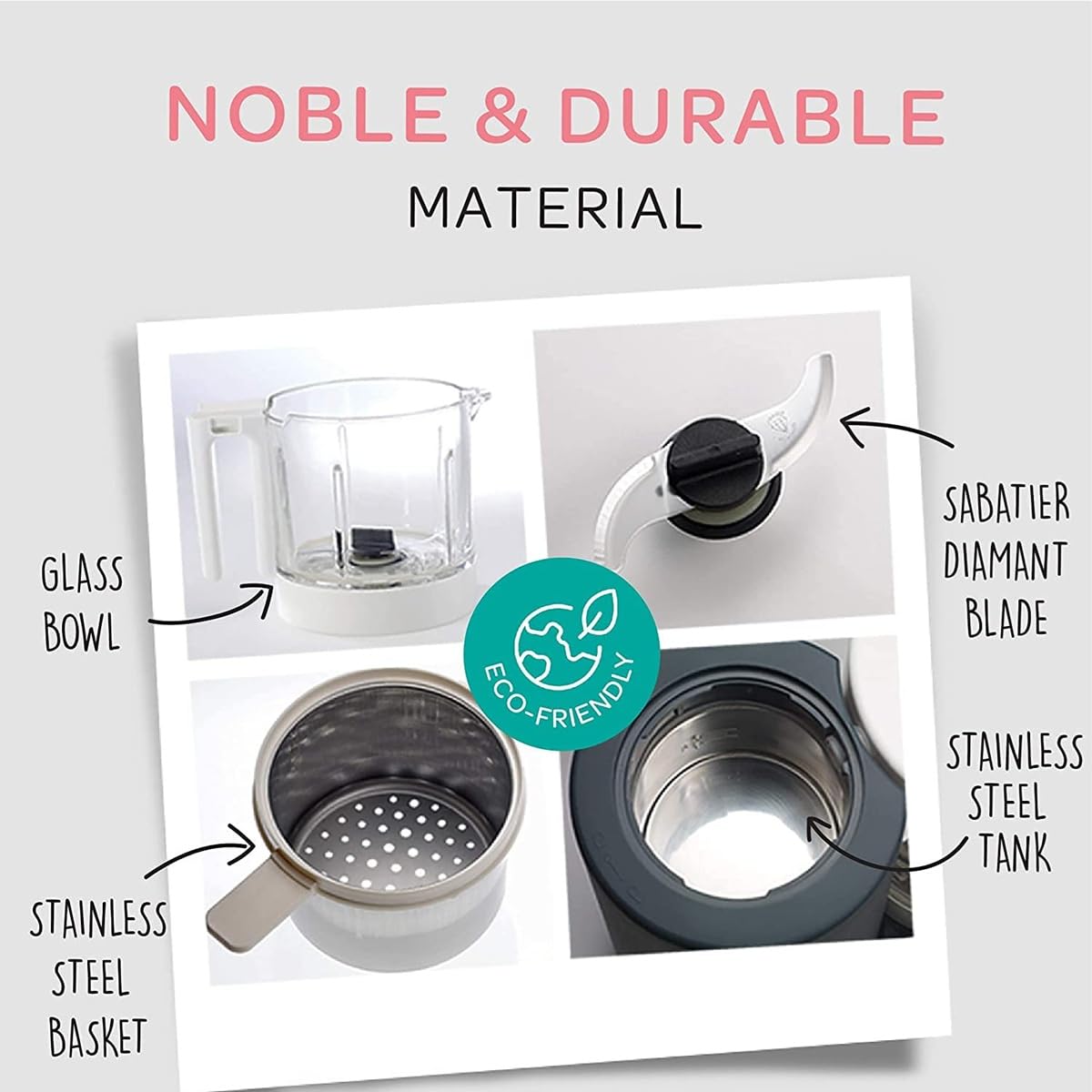 Béaba Babycook Neo 4 in 1 Baby Food Maker Glasschale Edelstahl Nachtblau