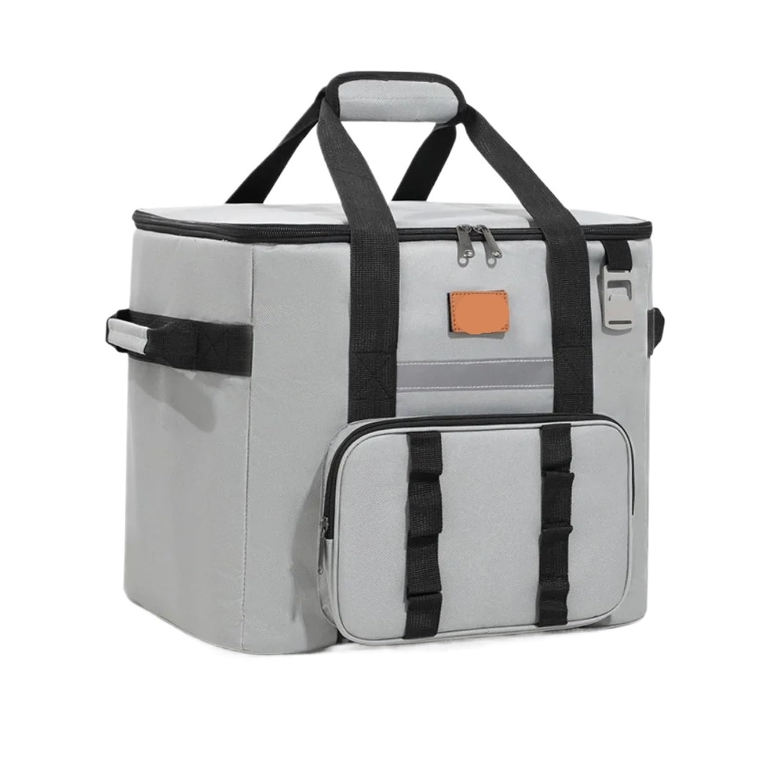 Genérico Bolsa con cierre térmico for alimentos, bolsa refrigeradora aislante de gran capacidad, portátil, a prueba fugas, for Picnic, acampada y playa, 40L(Grey)