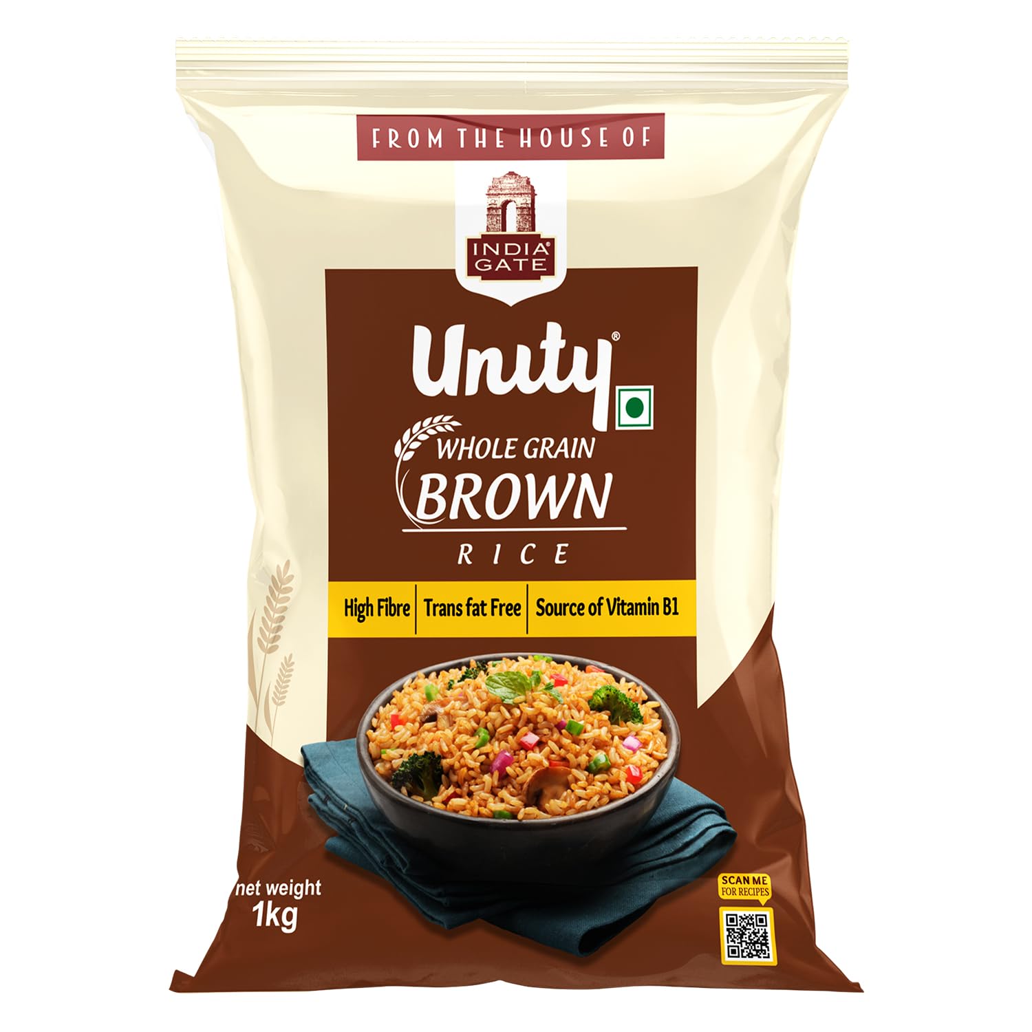 India Gate Unity Whole Grain Brown Rice - From The House Of India Gate - 1kg