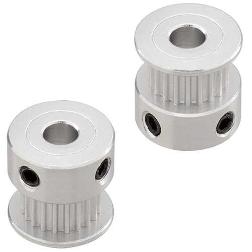 Miniatura 5 de PAGOW Juego de 2 ruedas síncronas GT2 de 20 y 60 dientes de diámetro de 0.197 in, polea de sincronización de aluminio con 2 piezas de longitud de