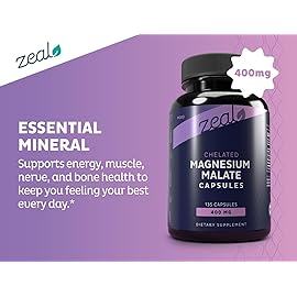 Zeal Premium Chelated Magnesium Malate (400mg | 135 Capsules)