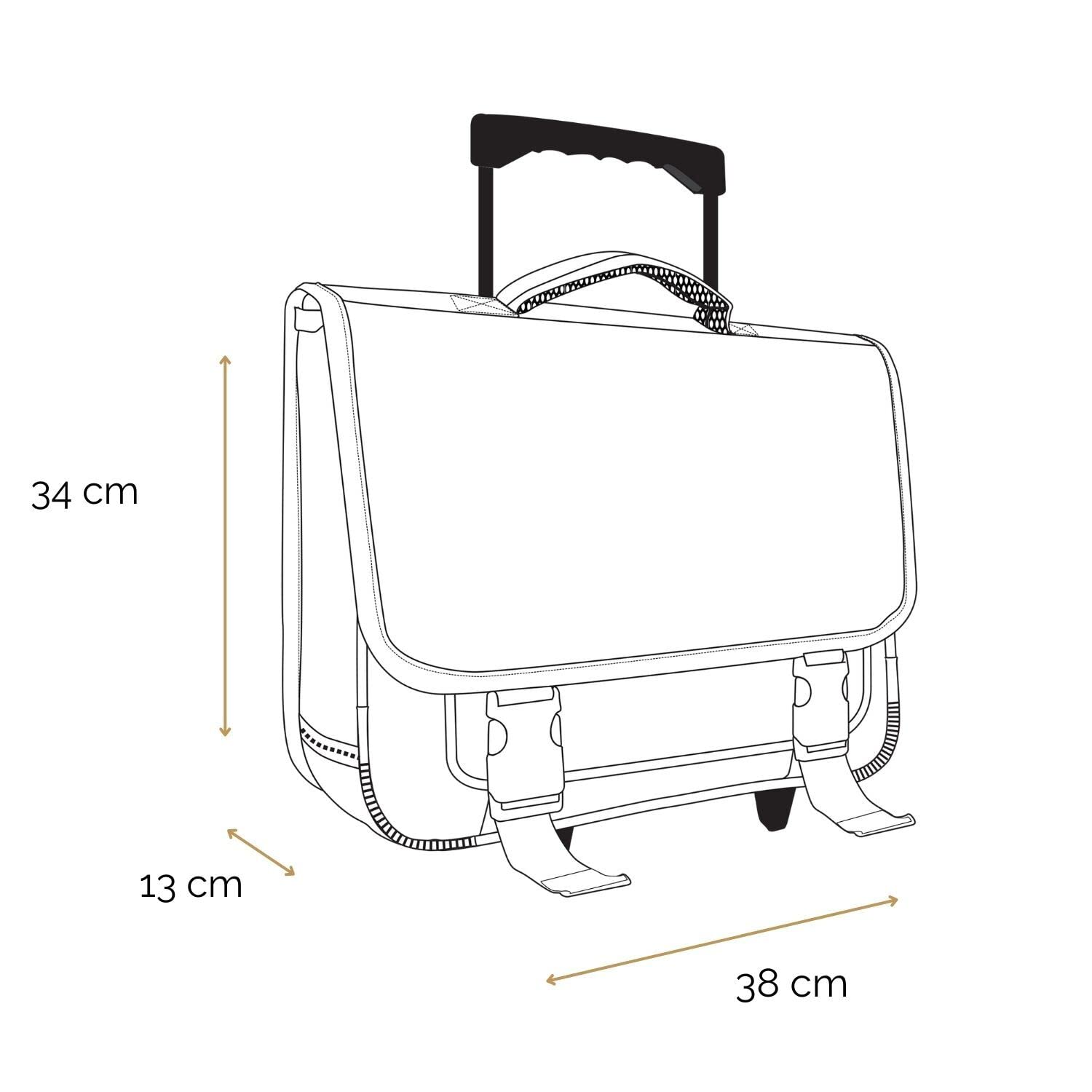 Bagtrotter Cartable à roulettes 38 cm Phileas Rose Zèbre