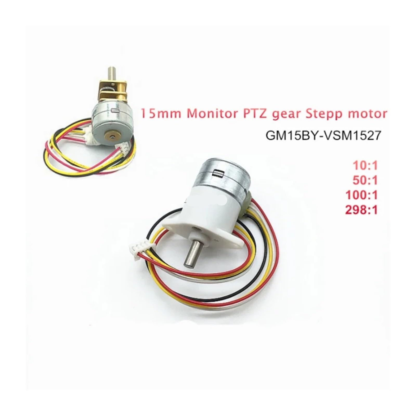 Paquete de 5 monitores PTZ 15mm 100:1 Motor Paso a Paso con microengranaje GM15BY-VSM1527-100-10D