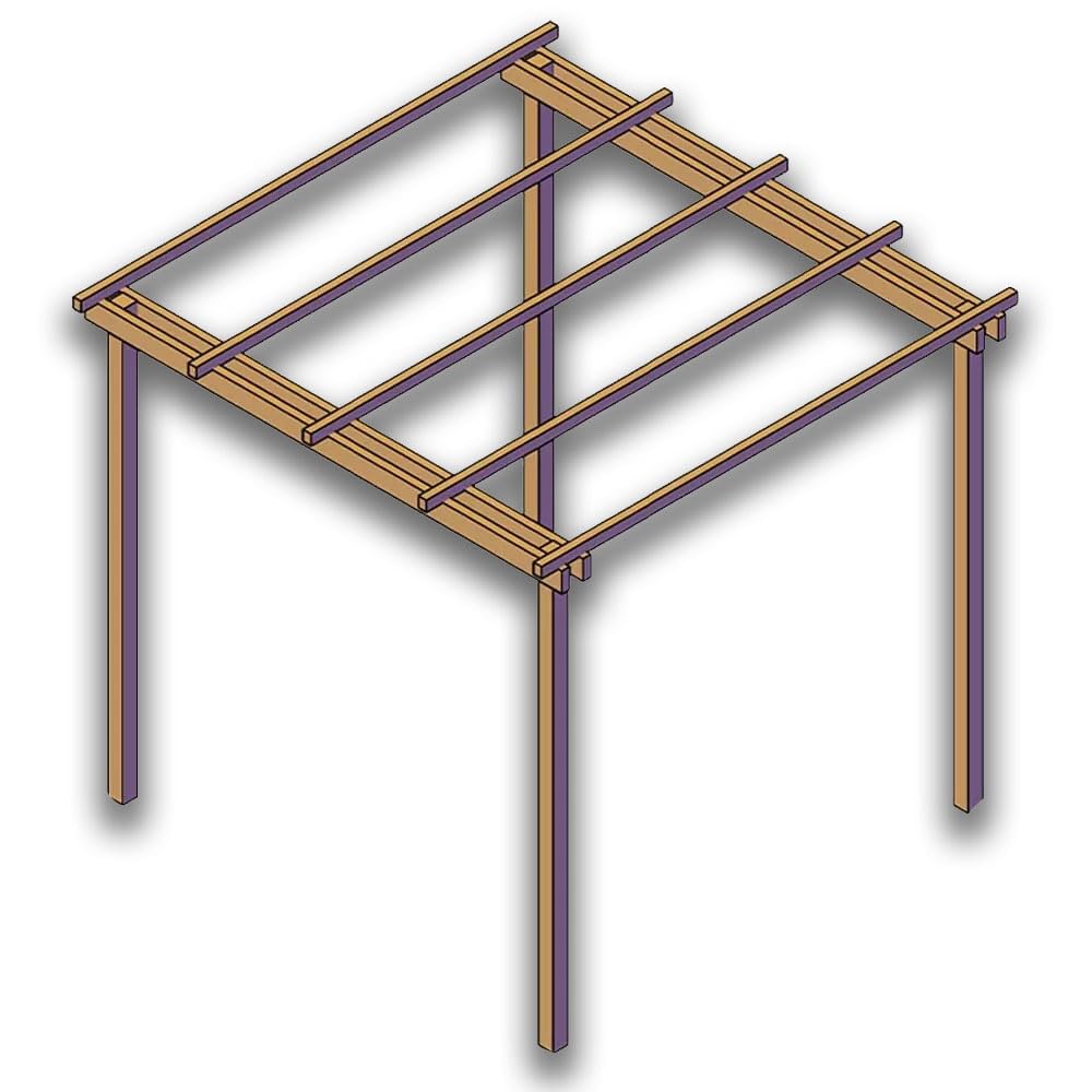 Cienka drewniana pergola ogrodowa 240 x 240 cm, impregnowana drewniana pergola klasy IV, możliwość personalizacji