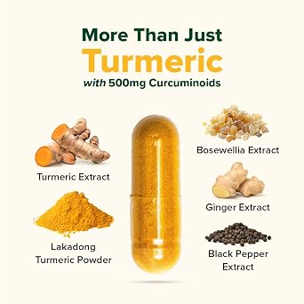VAHDAM Turmeric Curcumin 2000mg (500mg Curcuminoids) with Boswellia & Piperine for Fast Absorption | Supports Joint Health and Mobility | 90 Capsules (Pack of 3)