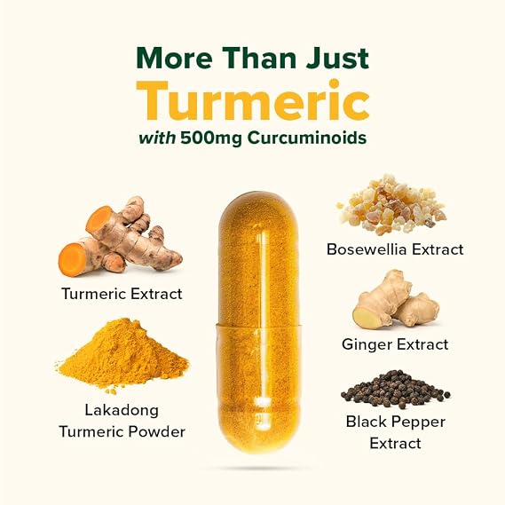 VAHDAM Turmeric Curcumin 2000mg (500mg Curcuminoids) with Boswellia & Piperine for Fast Absorption | Supports Joint Health and Mobility | 90 Capsules (Pack of 3)