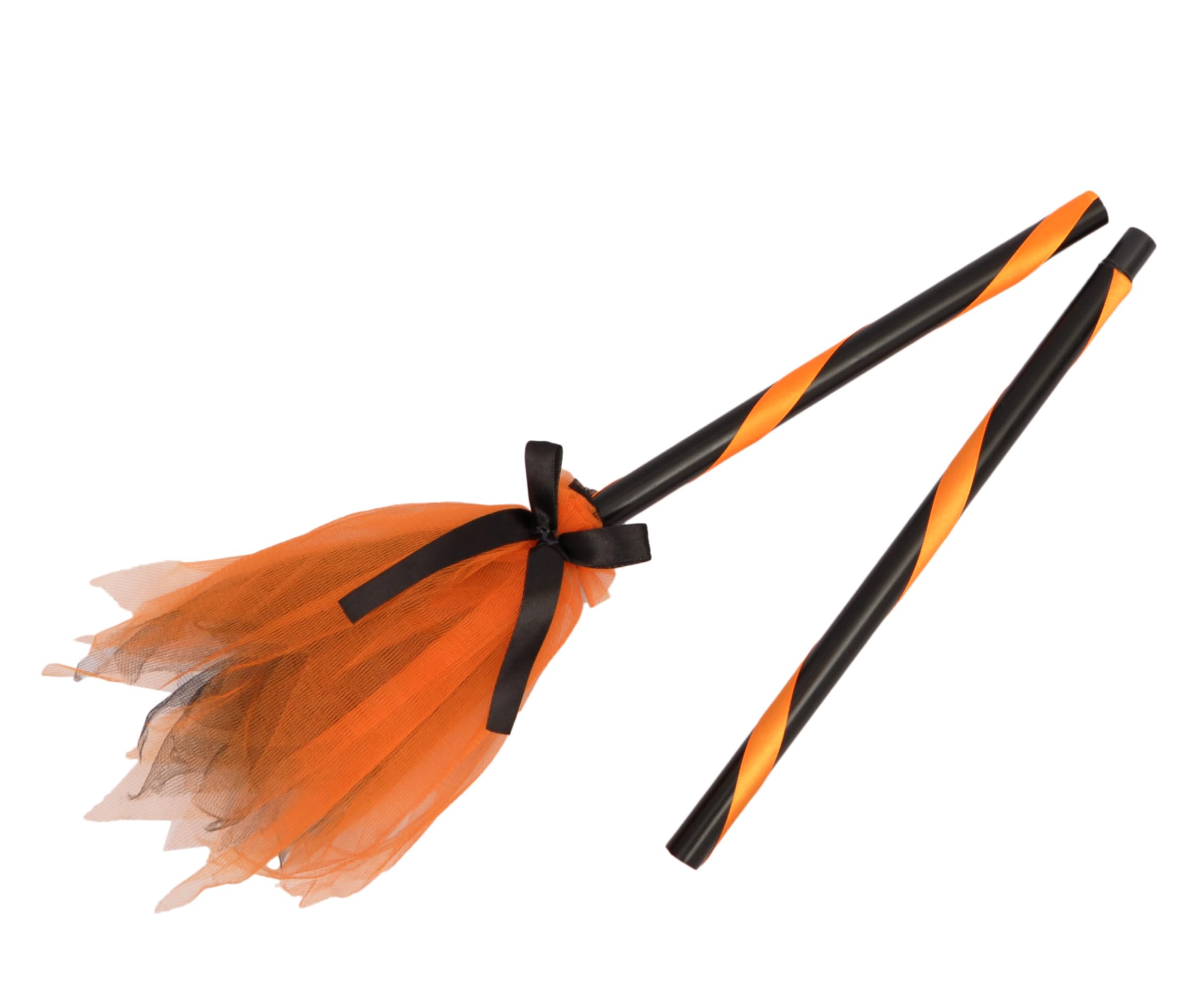 Ciao Scopa da Strega per Travestimento 85cm Smontabile Tulle Bicolore Arancione Nero