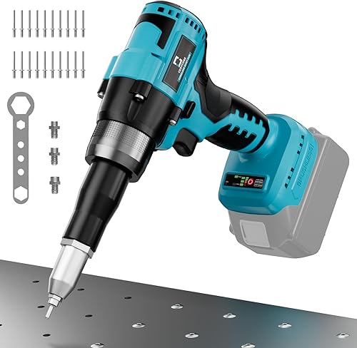 Pistola de remache compatible con batería Makita de 18 V, herramienta remachadora inalámbrica, remachadora sin escobillas con 3 tamaños (1/8