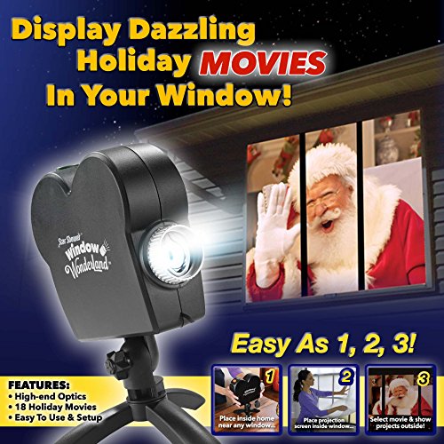 Star Shower E-12120 New 2017 Window Wonderland Projector BulbHead (Upgraded 18 Holiday Movies) - Thumbnail 5