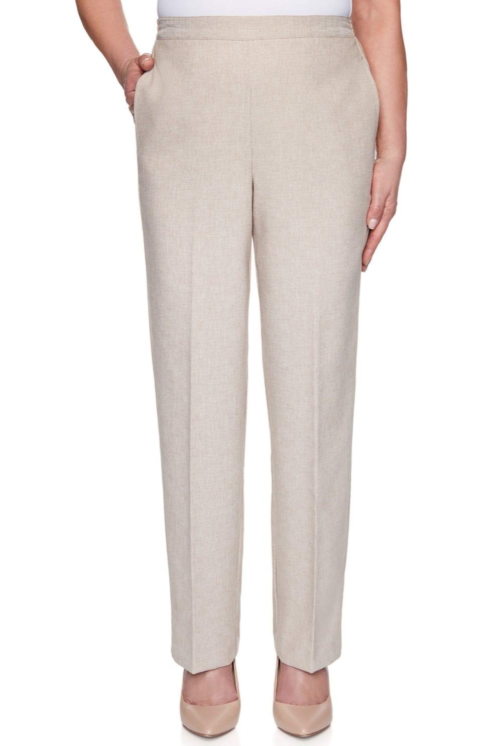 Alfred Dunner Womens Nantucket Textured Proportioned Medium Pant