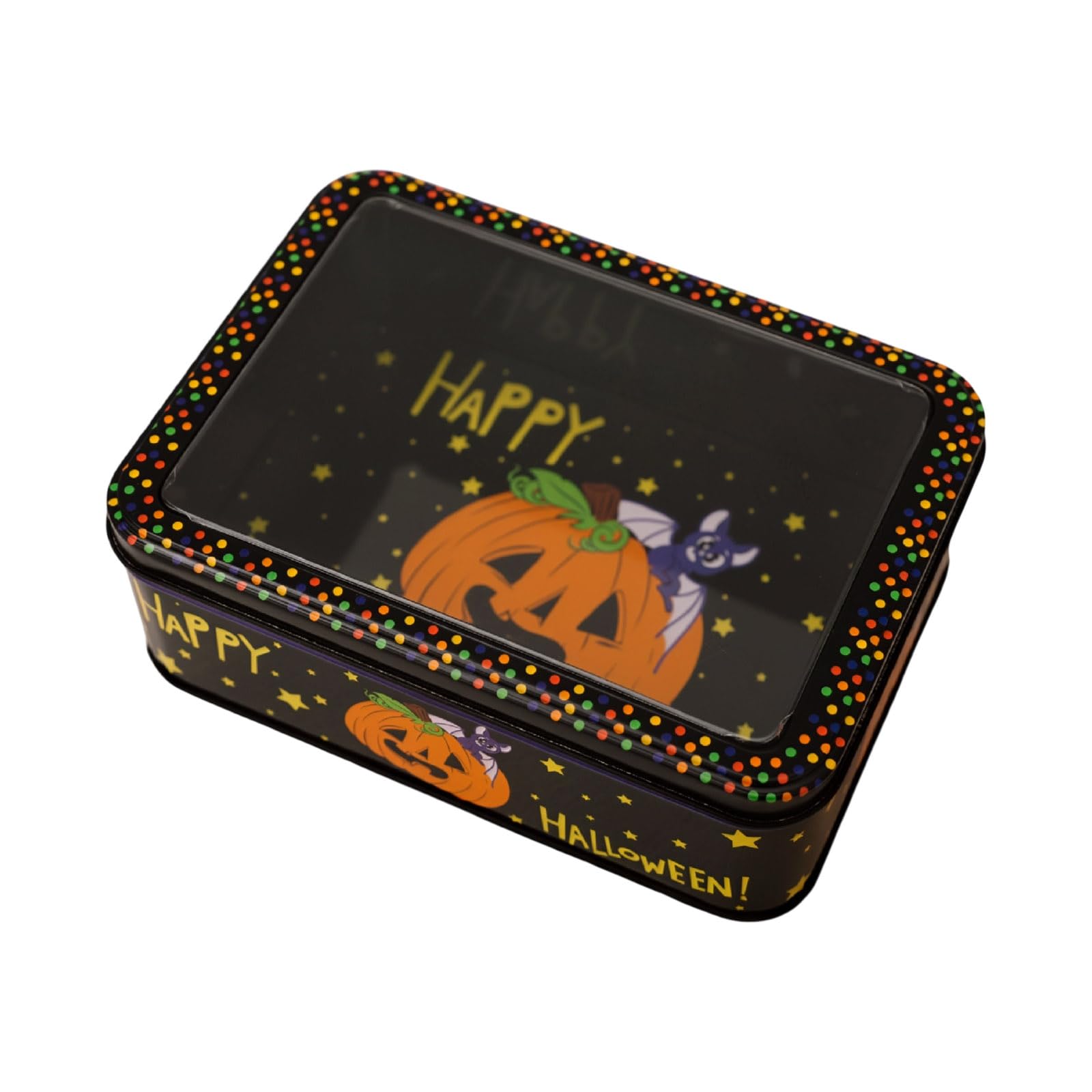 Carotoe C Arotoe Duty Metal Halloween Box With Lear Overs Andy Display Ontainer For Organized Andy Display And Gifting Halloween Present Ontainer