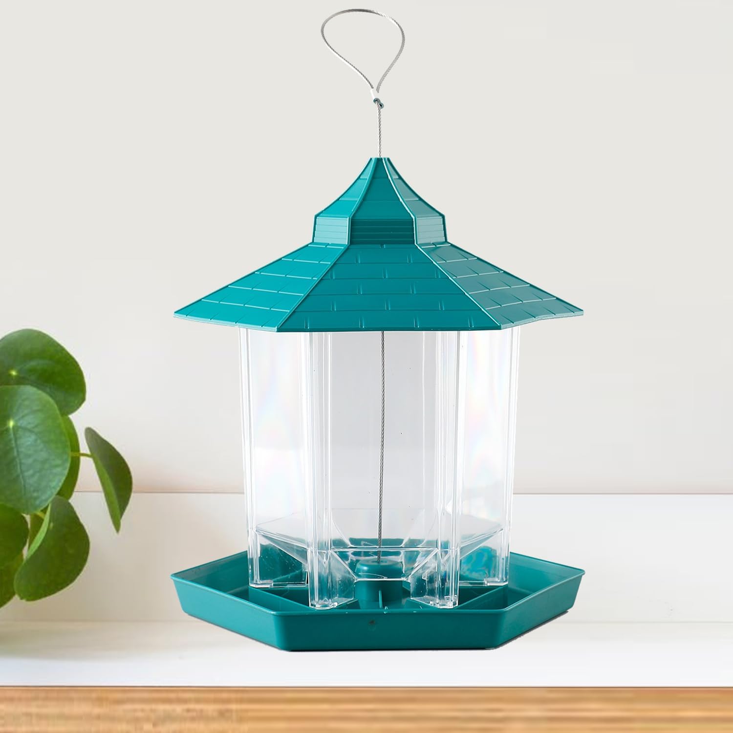 Heart Home Bird Feeder for Balcony Grill|PP Grain Holder for Garden, Outdoor|Stylish Hut Shape with Hanging Wire (Green) (B0CYLVDTBQ) Amazon Price History, Amazon Price Tracker