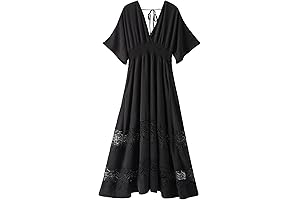 Flowy Lace Bohemian Maxi Dress: Embrace Enchanting Elegance