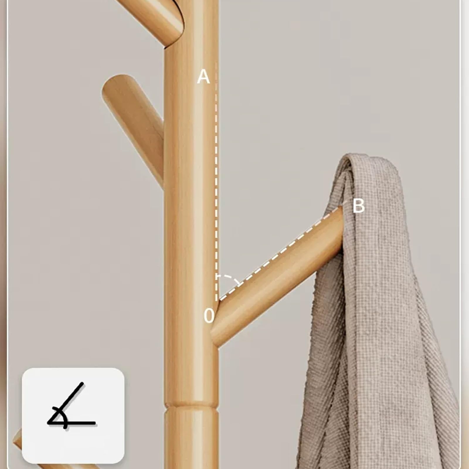 SAeWare Appendiabiti da pavimento per camera da letto, con belle forme e rende lo spazio più stratificato, giallo