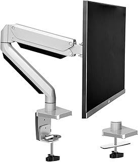 MOUNTUP Single Monitor Desk Mount - Adjustable Die-Cast Aluminum Gas Spring Monitor Arm Desk Stand for 17 to 32 inch LED LCD Screens with C Clamp, Grommet Mounting Base, Holds up to 17.6LBS MU0022
