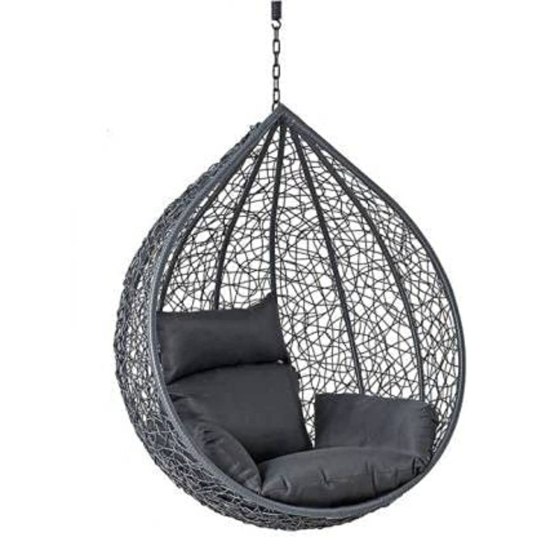 ANAND INDIA GROUPS Metal Hammock Swing Chair Without Stand For Home, Hanging Swings For Indoor, Outdoor, Home, Patio, Yard, Balcony, Garden (Grey Basket With Grey Cushion, 92 Cm, 92 Cm)-picture-38