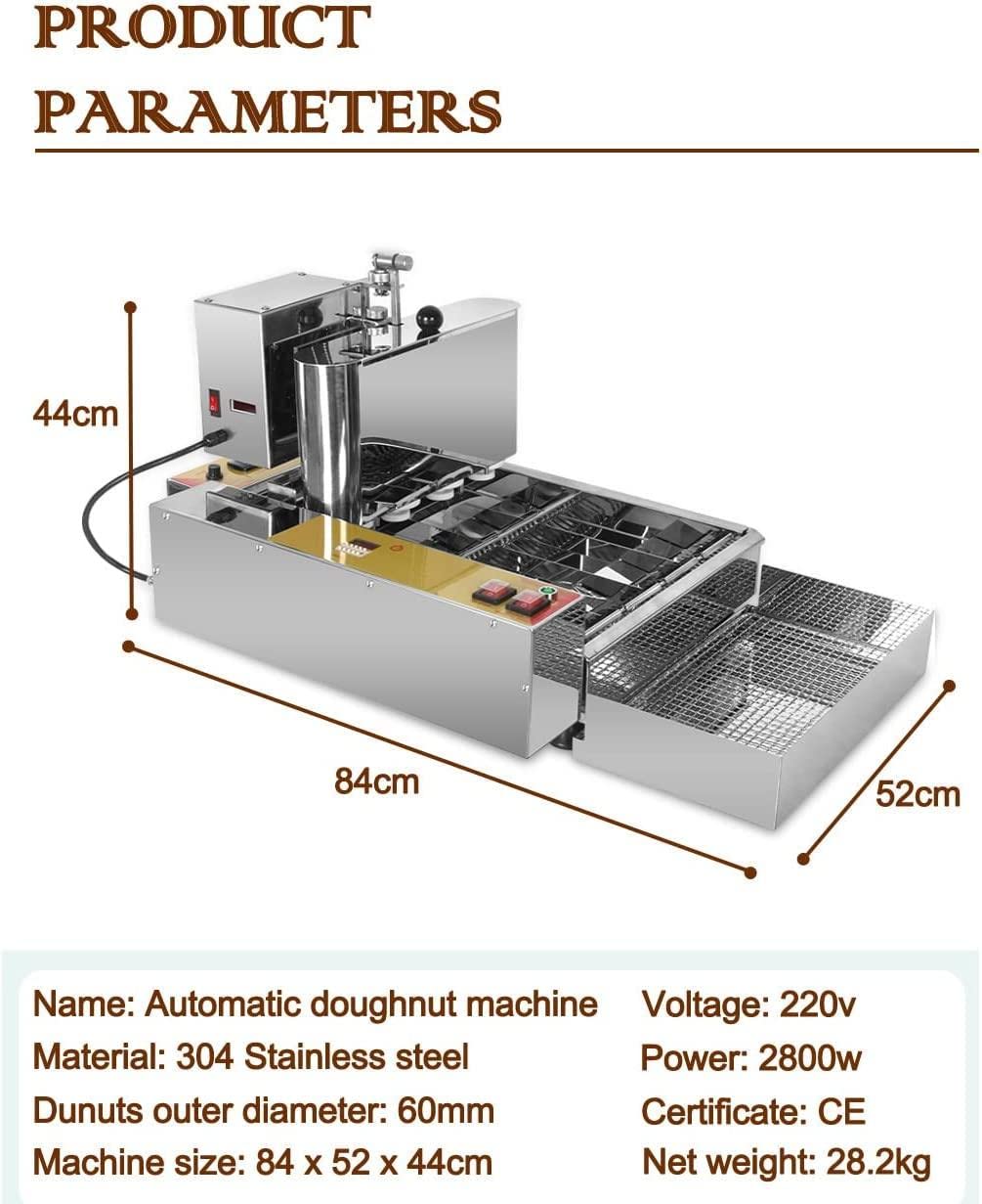 Máquina Automática para Hacer Donas De 4 Filas, Máquina para Hacer Donas Y Snacks De Acero Inoxidable, Acero Inoxidable 304 De Grosor Ajustable,