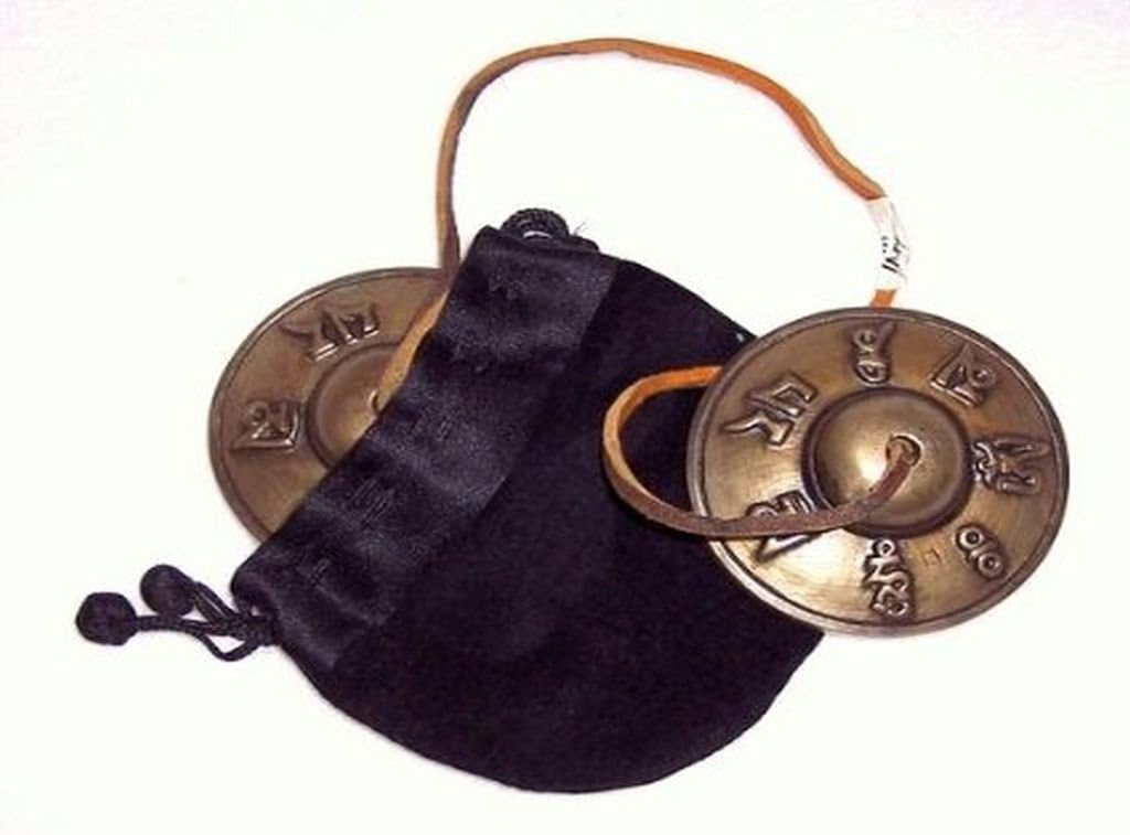 Tingsha (Tibetan Meditation Chimes) with Embossed Mantra