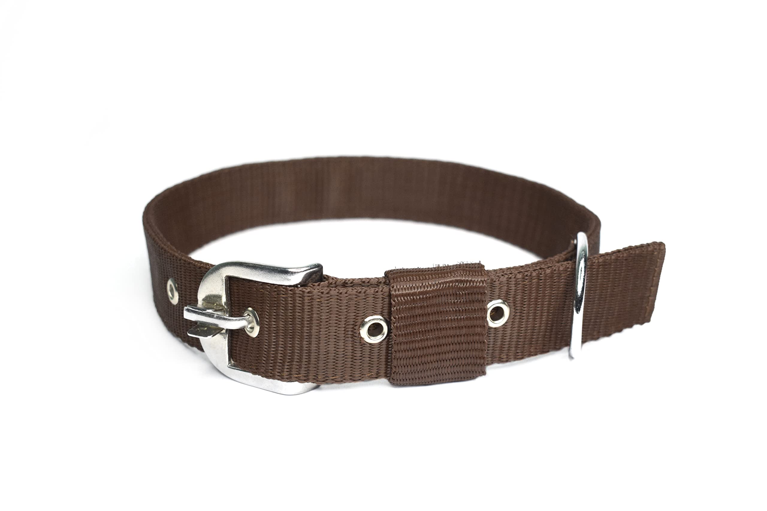 VIP Collection Nylon Everyday Dog Collar Adjustable Durable Training Pet Collar for All Dogs and Puppies (Large, Brown)
