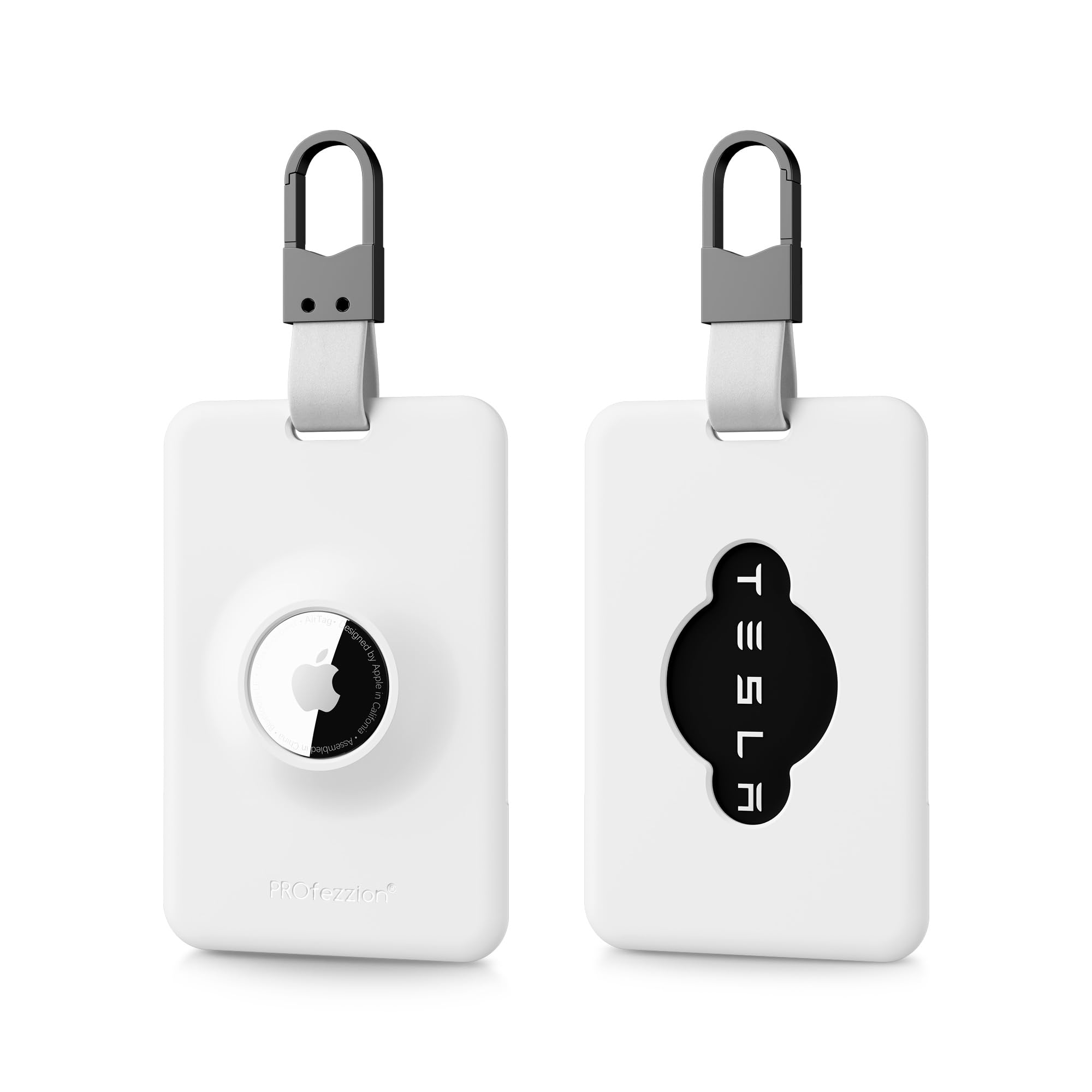 Photo 1 of PROfezzion Secure Tesla Key Card Holder with AirTag Slot, 2 Pack White
