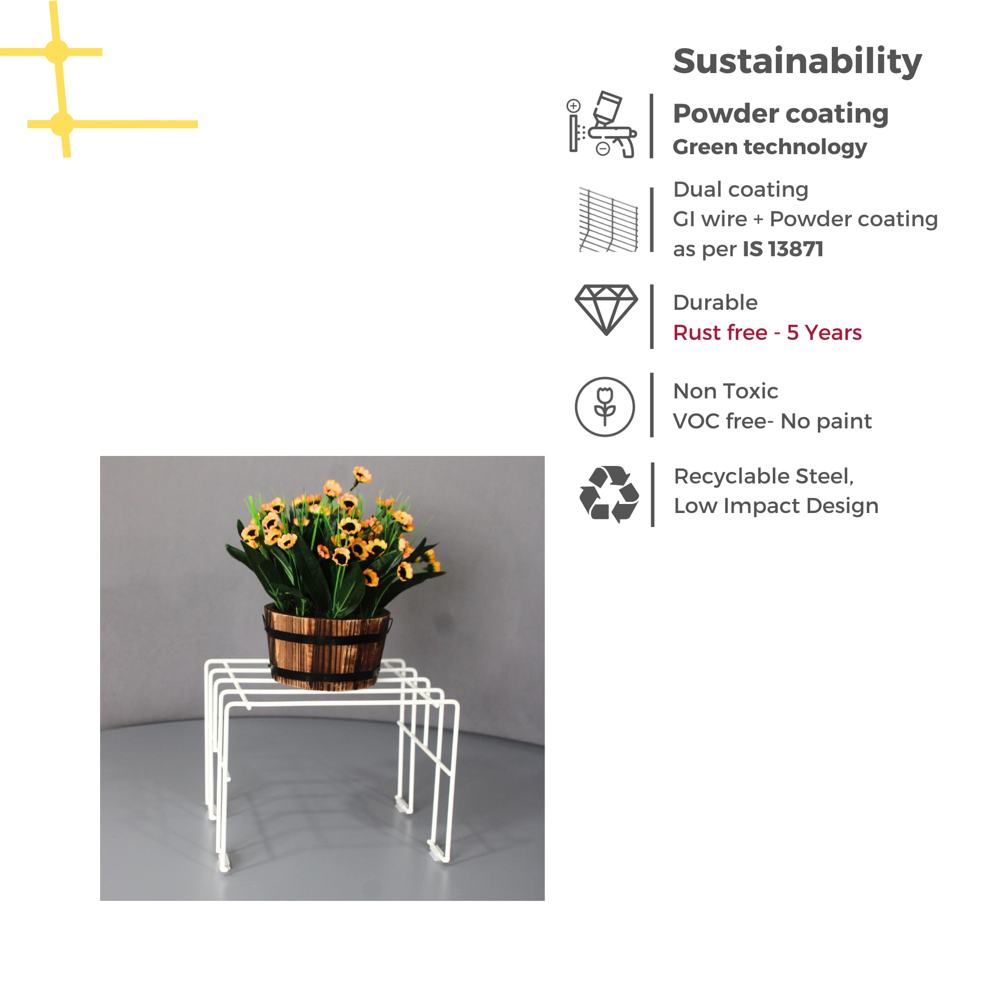 Meshable Moso Plant Stand - Stylish Balcony Display -5