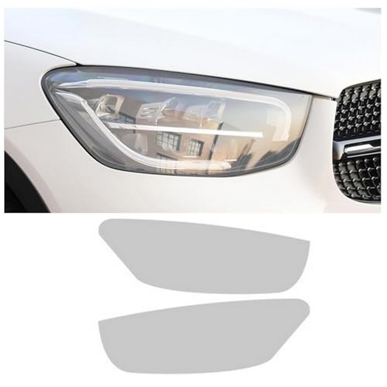 Film protection phare Benz GLC anti-rayures TPU noir effet fumé