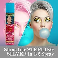 Vista 2 de Jerome Russell - Tinte en aerosol temporal para el cabello, color plateado, color de cabello temporal intenso, secado rápido, antiadherente, tinte