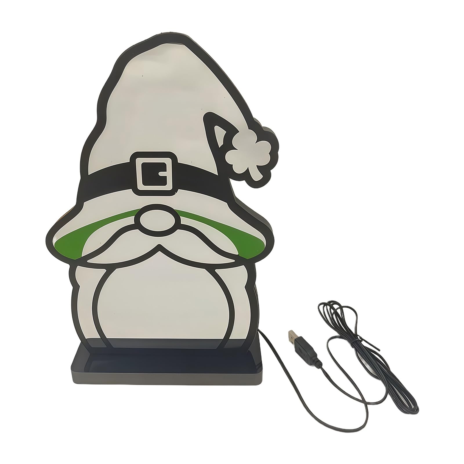 Laikoutd LED Light Gnomes Shape Traditional Ornament St Patrick ' s Light PVC Texture Perfect for Creating Festival Atmospheres USB Powered Party Lights