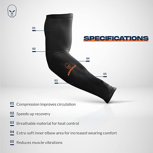 Miniatura 9 de ARMORAY Mangas de brazo antideslizantes para hombres o mujeres baloncesto golf correr fútbol ciclismo