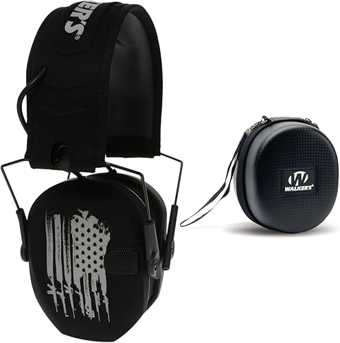 Walker's Razor Slim - Protector auditivo electrónico para tiro (amplificación y supresión de sonido) con estuche protector