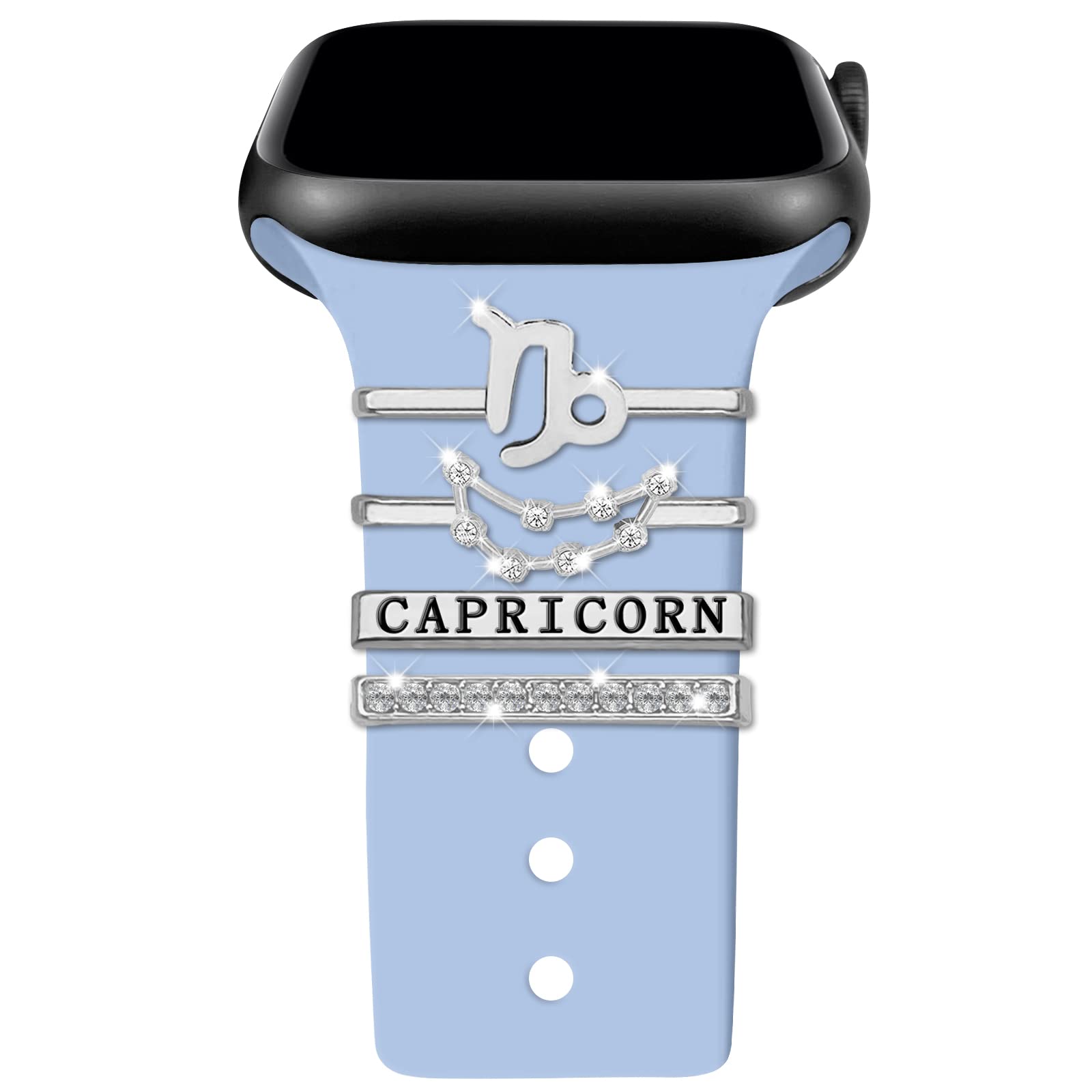 YeeCASE 12 Constellations Decorative Rings Compatible with Apple Watch Silicone Bands Charms 49mm 45mm 44mm 42mm 41mm 40mm 38mm iWatch Series 10 9 8 7