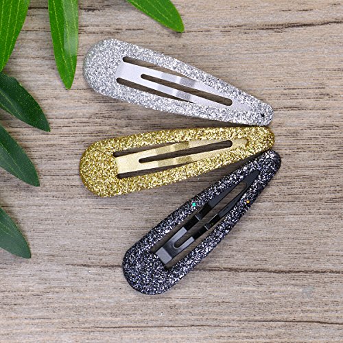 Frcolor 50Pcs Snap Clips Glitter Snap Clip